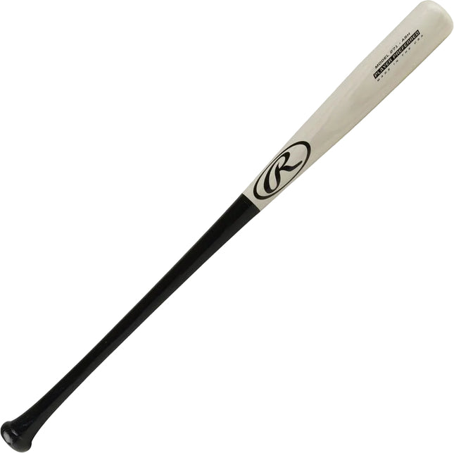 Baseball bat with black and beige design on a white background