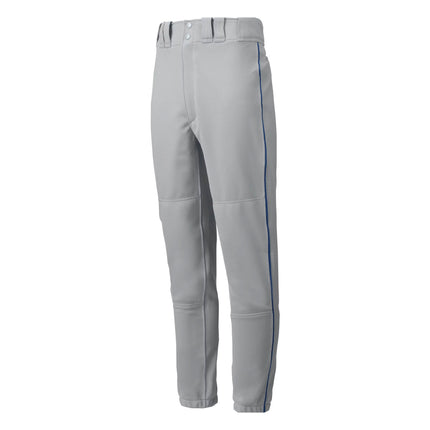 Gray pants with a blue stripe on a white background