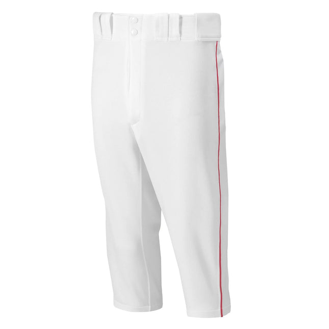 White pants with a red stripe on a white background