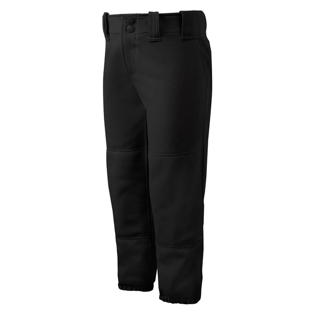 Black pants with a belt on a white background