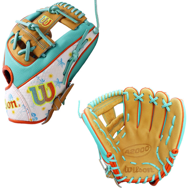 CUSTOM WILSON A2000 1786 SS - WBW103482115 - BEACH PARTY - 11.5" RHT BASEBALL GLOVE