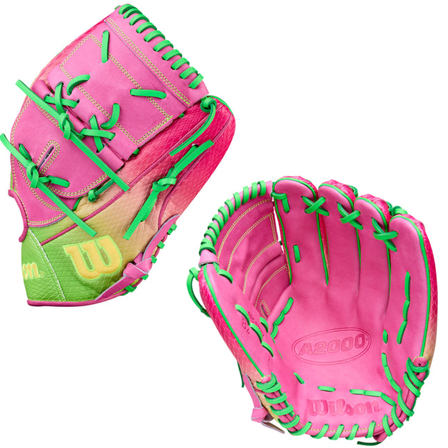 CWS WILSON A2000 - WBW10408112 - CHERRY LIMEADE - B2 SS - 12" RHT BASEBALL GLOVE