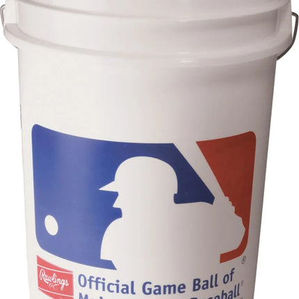 White bucket with Major League Baseball logo and text on a white background