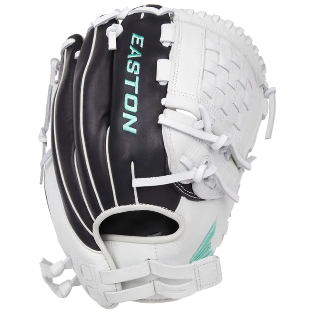 Baseball glove with Easton branding on a white background