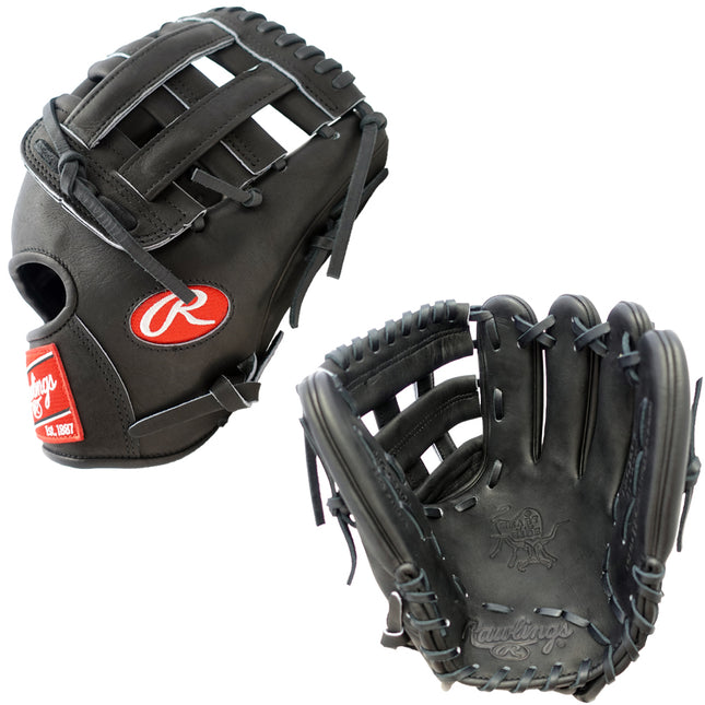 CUSTOM RAWLINGS HEART OF THE HIDE - PRO204-6 - BLACK - 11.5" RHT BASEBALL GLOVE
