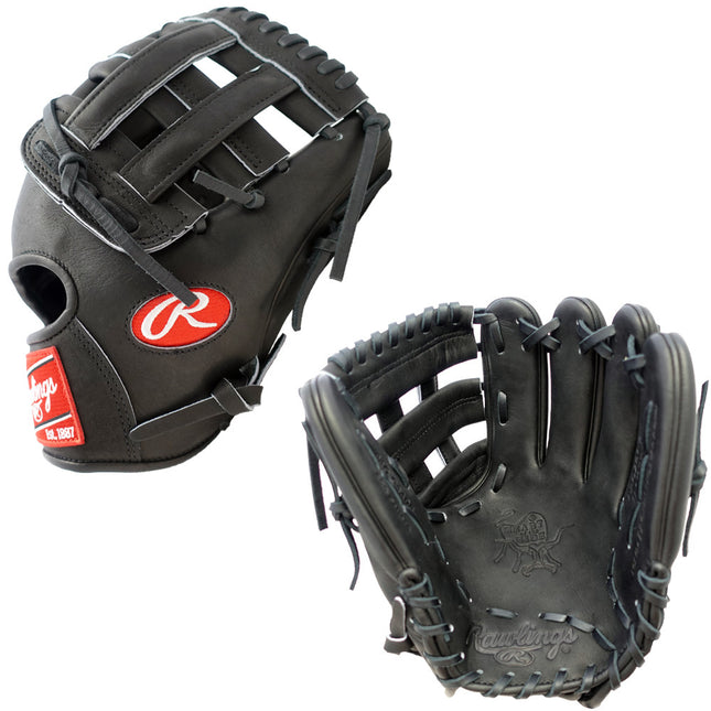 CUSTOM RAWLINGS HEART OF THE HIDE - PRO205-6 - BLACK - 11.75" RHT BASEBALL GLOVE