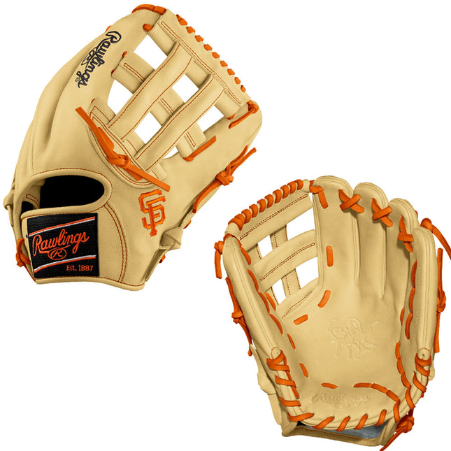 CUSTOM RAWLINGS HEART OF THE HIDE - PRO206-6 - GIANTS - 12" RHT BASEBALL GLOVE