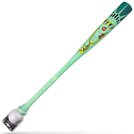 A mint green and teal novelty baseball bat featuring a printed illustration of the Statue of Liberty on the handle, shown on a clean white background.