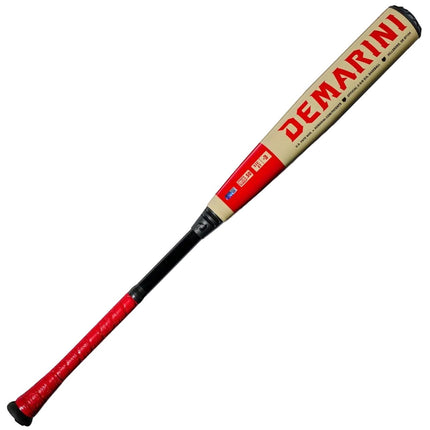Baseball bat with red and black design on a white background