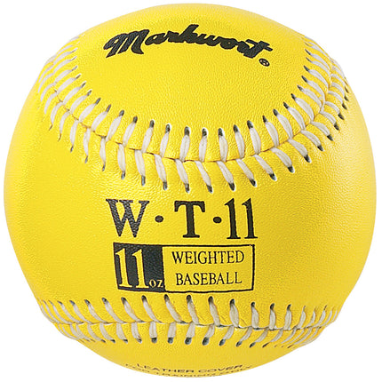9" LEATHER COVER WEIGHTED TRAINING BASEBALL - COLOR CODED - WT