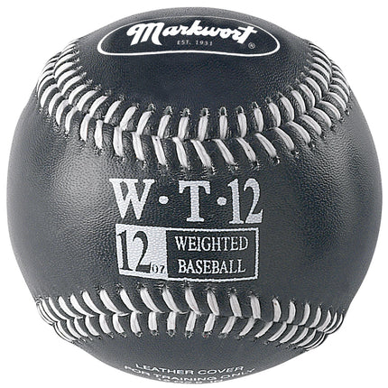 9" LEATHER COVER WEIGHTED TRAINING BASEBALL - COLOR CODED - WT