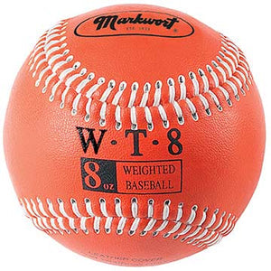 9" LEATHER COVER WEIGHTED TRAINING BASEBALL - COLOR CODED - WT