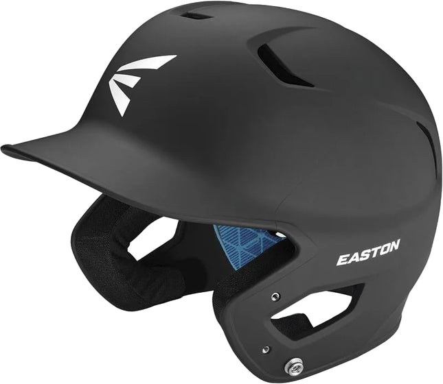 Black Easton baseball helmet on a light gray background
