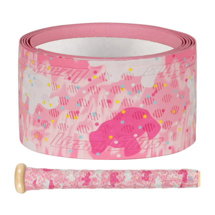 Pink baseball bat grip tape on a white background