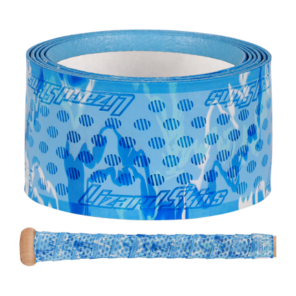 Blue tape with white patterns and 'Lizard Skins' branding on a white background