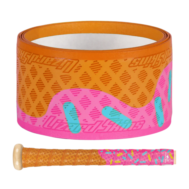 Orange and pink grip tape with colorful ice cream design on a white background