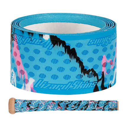 Blue tape with branding on a white background