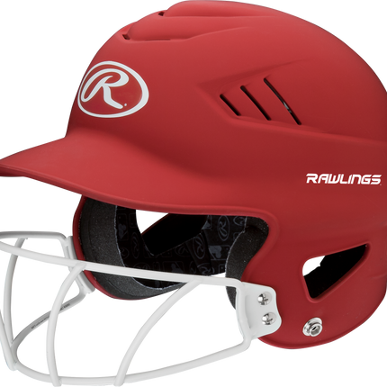 RAWLINGS COOLFLO HIGHLIGHTER OSFM BATTING HELMET WITH SOFTBALL FACE GUARD