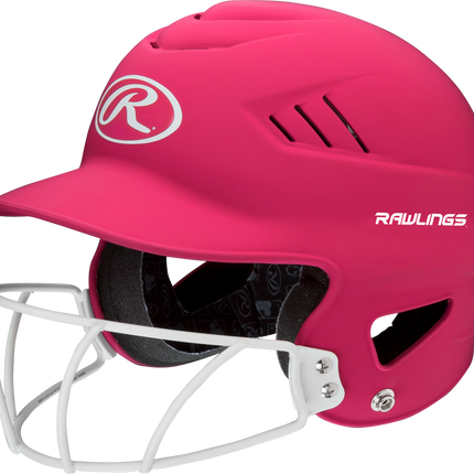 RAWLINGS COOLFLO HIGHLIGHTER OSFM BATTING HELMET WITH SOFTBALL FACE GUARD