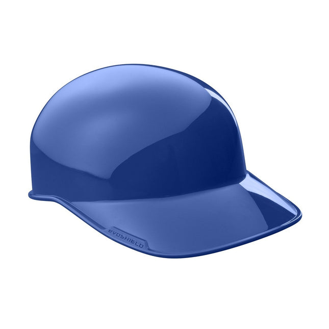 A glossy blue baseball batting helmet on a plain white background, showing the brand name 'REDSHIELD' embossed on the brim.