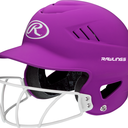 RAWLINGS COOLFLO HIGHLIGHTER OSFM BATTING HELMET WITH SOFTBALL FACE GUARD