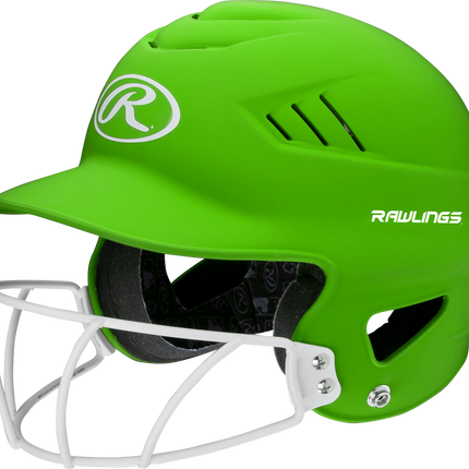 RAWLINGS COOLFLO HIGHLIGHTER OSFM BATTING HELMET WITH SOFTBALL FACE GUARD
